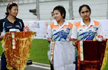 Cyclist Manorama made to carry medal trays